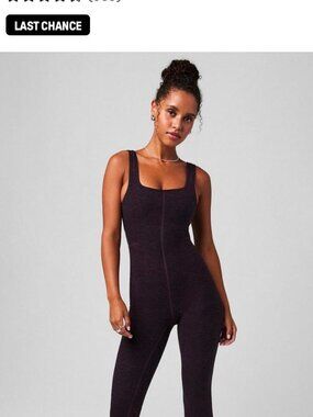 Fabletics Heather Flex Kick Flare Jumpsuit Heather Plum